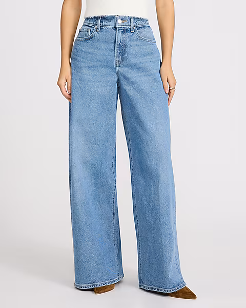 High Waisted Relaxed Wide Leg Stretch Jeans
